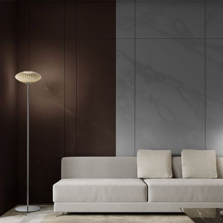 Lampă de podea din sticlă venețiană striată și suflată manual - Dafne Viadurini