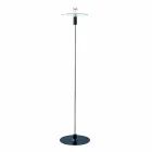 Lampă de podea modernă cu structură cromată și placă de sticlă Made in Italy - Saturno Viadurini