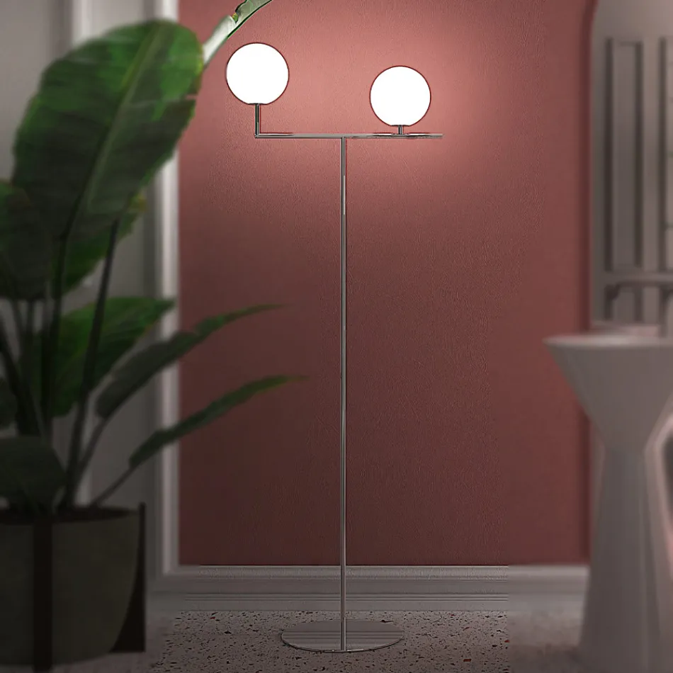 Lampă de podea modernă din sticlă venețiană suflată manual - Zăpadă Viadurini