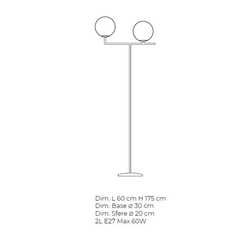 Lampă de podea modernă din sticlă venețiană suflată manual - Zăpadă Viadurini