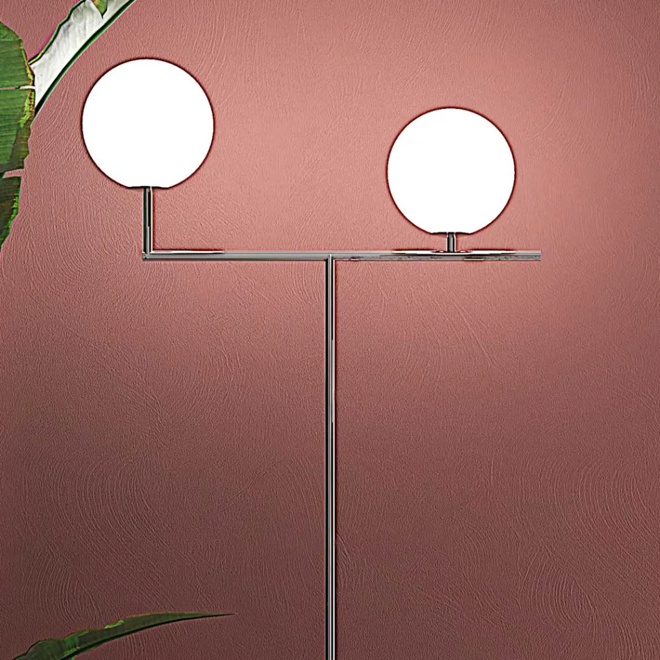 Lampă de podea modernă din sticlă venețiană suflată manual - Zăpadă Viadurini