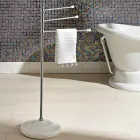 Suport pentru prosoape vintage cu 3 brațe din alamă și ceramică - Lyon Viadurini