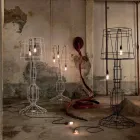 Lampă de podea pentru cameră de zi 3 lumini în stil minimal sau metal alb sau natural - Styling Viadurini