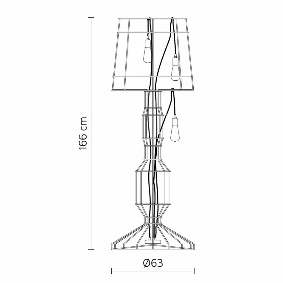 Lampă de podea pentru cameră de zi 3 lumini în stil minimal sau metal alb sau natural - Styling Viadurini