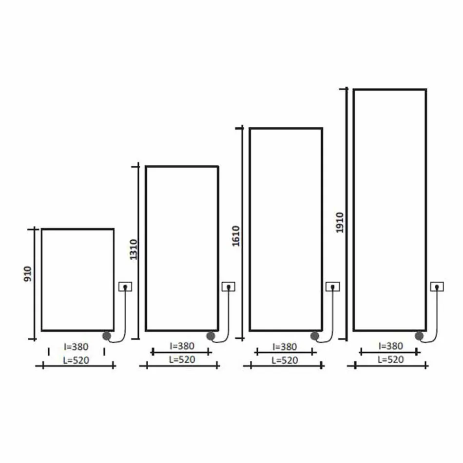 Radiator electric de perete modern cu placă radiantă de până la 1000 W - îndoit Viadurini