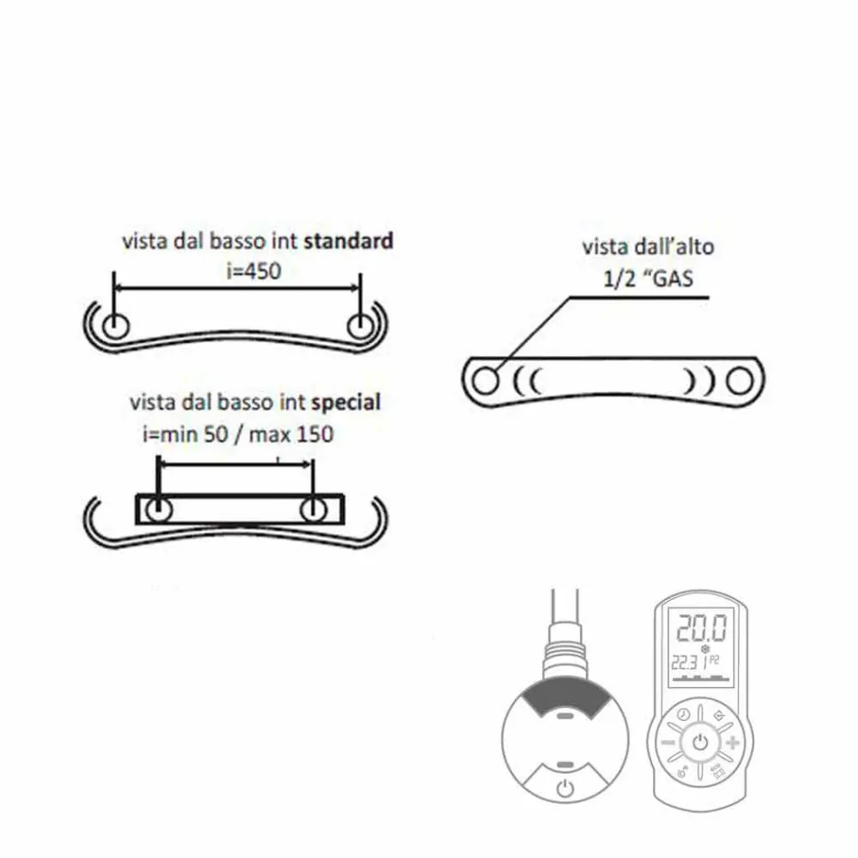 Radiator electric de perete modern cu placă radiantă de până la 1000 W - îndoit Viadurini