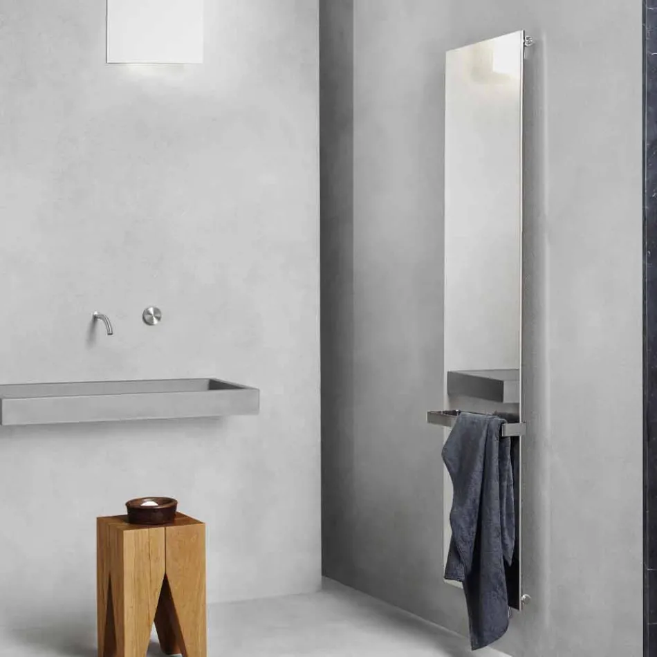 Placă radiantă electrică verticală în design reflex din oțel inoxidabil 1000 W - Gheață Viadurini