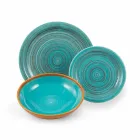 Placi colorate și moderne 18 bucăți în gresie Serviciu de masă complet - Egadi Viadurini