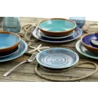 Placi colorate și moderne 18 bucăți în gresie Serviciu de masă complet - Egadi Viadurini