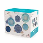 Placi colorate și moderne 18 bucăți în gresie Serviciu de masă complet - Egadi Viadurini