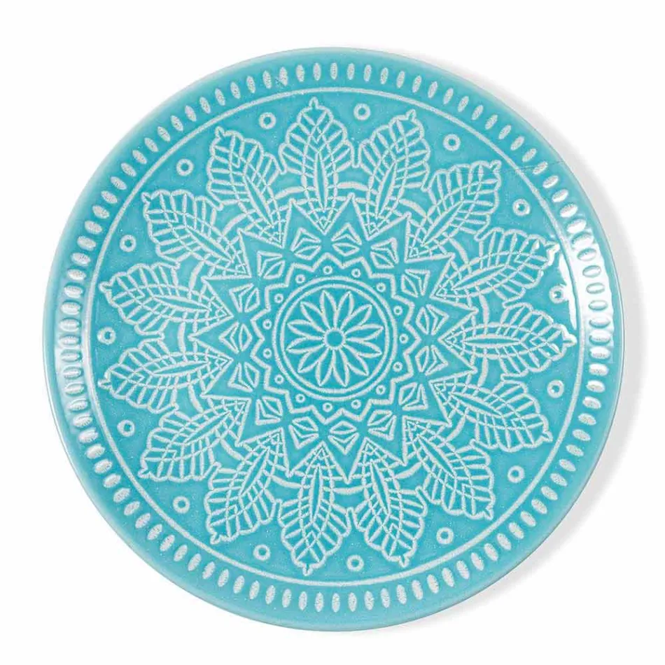 Placi colorate moderne 18 piese Serviciu complet de masă în Gres - Creta Viadurini