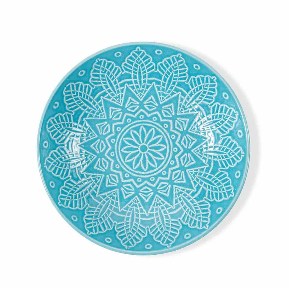 Placi colorate moderne 18 piese Serviciu complet de masă în Gres - Creta Viadurini