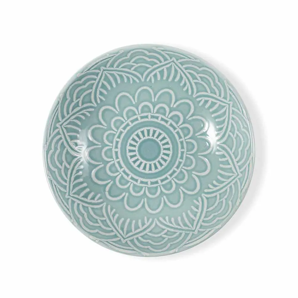 Placi colorate moderne 18 piese Serviciu complet de masă în Gres - Creta Viadurini