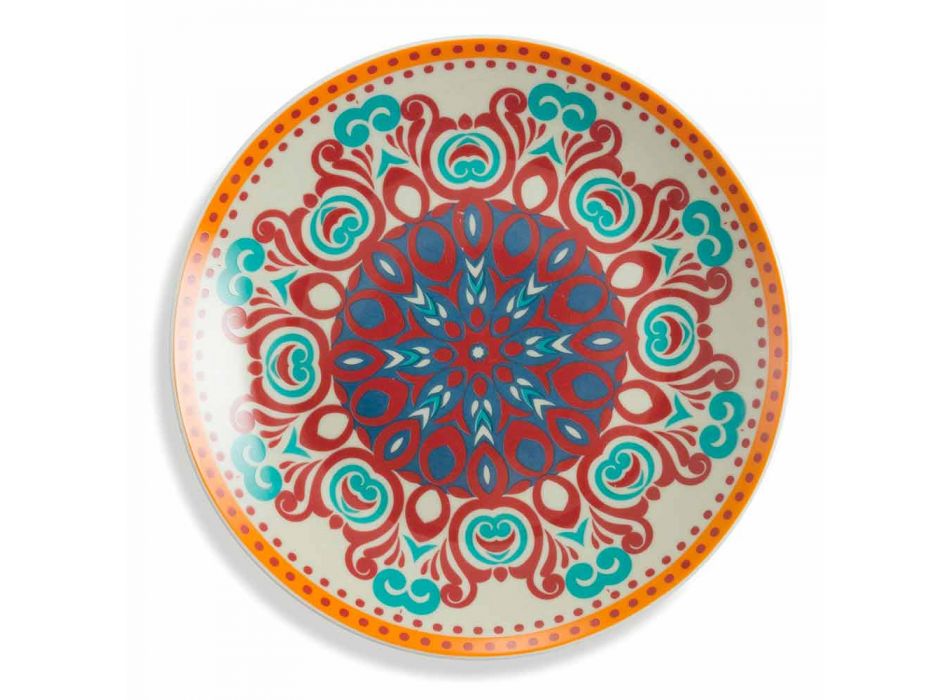 Mâncăruri etnice 18 bucăți de masă de porțelan și gresie colorată - Persia Viadurini