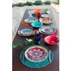 Mâncăruri etnice 18 bucăți de masă de porțelan și gresie colorată - Persia Viadurini