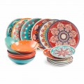 Mâncăruri etnice 18 bucăți de masă de porțelan și gresie colorată - Persia