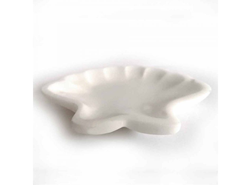 Farfurie Seashell Design din marmură statuară sablată fabricată în Italia - Mietta Viadurini