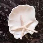 Farfurie Seashell Design din marmură statuară sablată fabricată în Italia - Mietta Viadurini