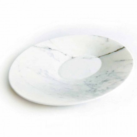 Placă centrală modernă din marmură albă de Carrara Fabricată în Italia - Miccio Viadurini