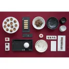 Placă rotundă de brânză în marmură albă sau neagră, fabricată în Italia - Kirby Viadurini