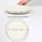 Plat de servire rotund din porțelan alb de lux italian - Arcimaesta Viadurini