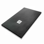 Tăvă de duș 140x70 în rășină cu efect de piatră cu grilă de oțel - Domio Viadurini