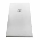 Tăvă de duș 170x80 în rășină cu efect de piatră cu grilă de oțel - Domio Viadurini