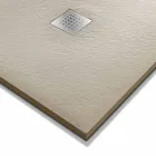 Tăviță de duș dreptunghiulară 140x80 în rășină cu grilă de oțel - Domio Viadurini