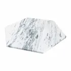 Placă de servire hexagonală în marmură albă de Carrara sau Marquinia neagră - Ludivine Viadurini