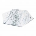 Placă de servire hexagonală în marmură albă de Carrara sau Marquinia neagră - Ludivine