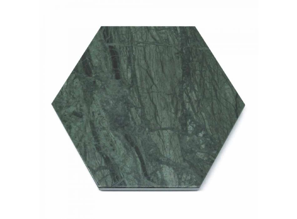 Platou de servire hexagonal din marmură neagră sau verde cu dop de plută 4 bucăți - Ludivine Viadurini