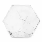 Placă de proiectare hexagonală în marmură albă de Carrara Fabricată în Italia - Sintia Viadurini