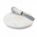 Placă pentru unt cu cuțit în marmură albă de Carrara Fabricată în Italia - Biserică