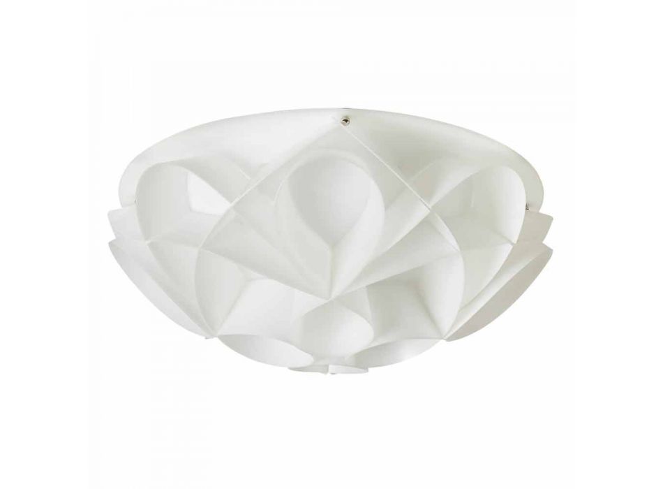 3 lumini plafon realizate în Italia perle albe, cu diametrul de 51 cm, Lena Viadurini
