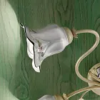 Plafoniera cu 4 lumini din metal si ceramica cu trandafiri pictati manual - Pisa Viadurini