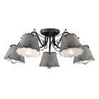 Plafoniera cu 3 sau 5 lumini din ceramica cu efect de broderie pictata manual - Ravenna Viadurini