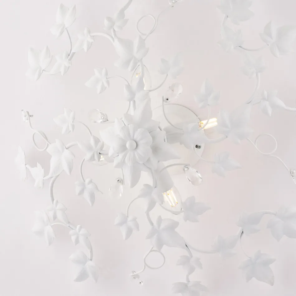 Lampă de tavan cu 6 becuri din metal și cristal pentru interioare cu un stil sofisticat – Orchidea Viadurini