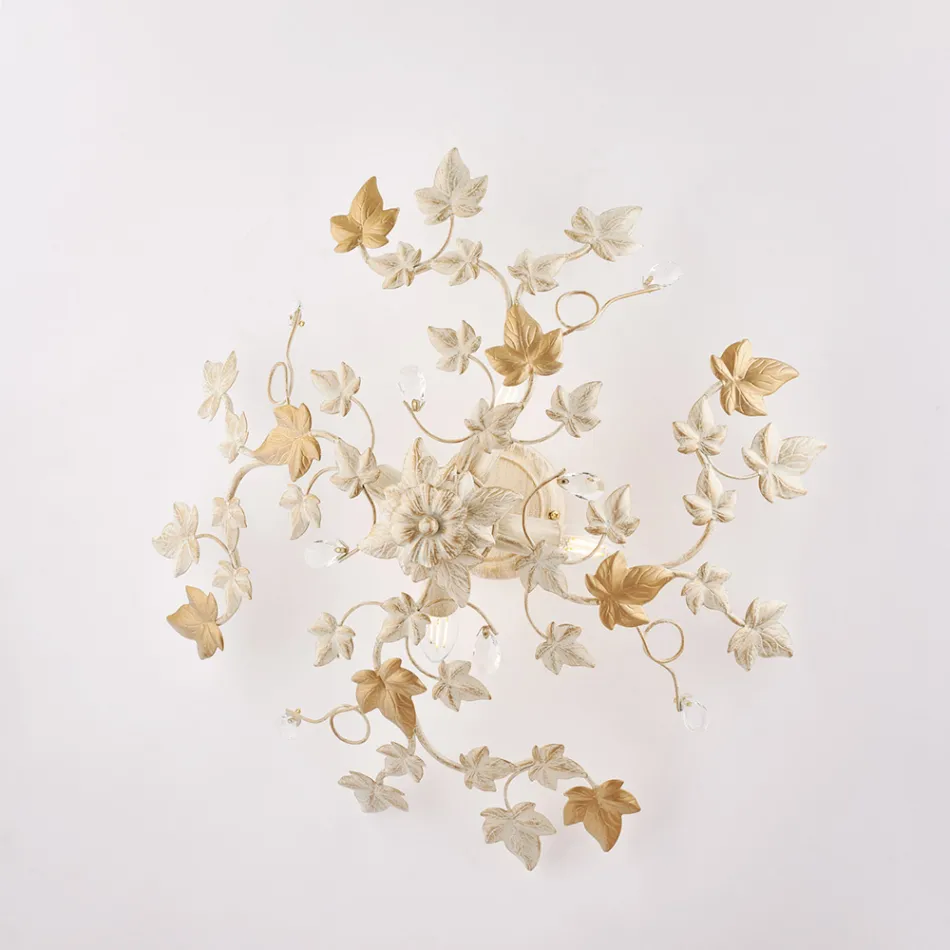 Lampă de tavan cu 6 becuri din metal și cristal pentru interioare cu un stil sofisticat – Orchidea Viadurini