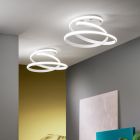 Plafoniera LED din metal vopsit in alb cu design modern - Rivolta Viadurini