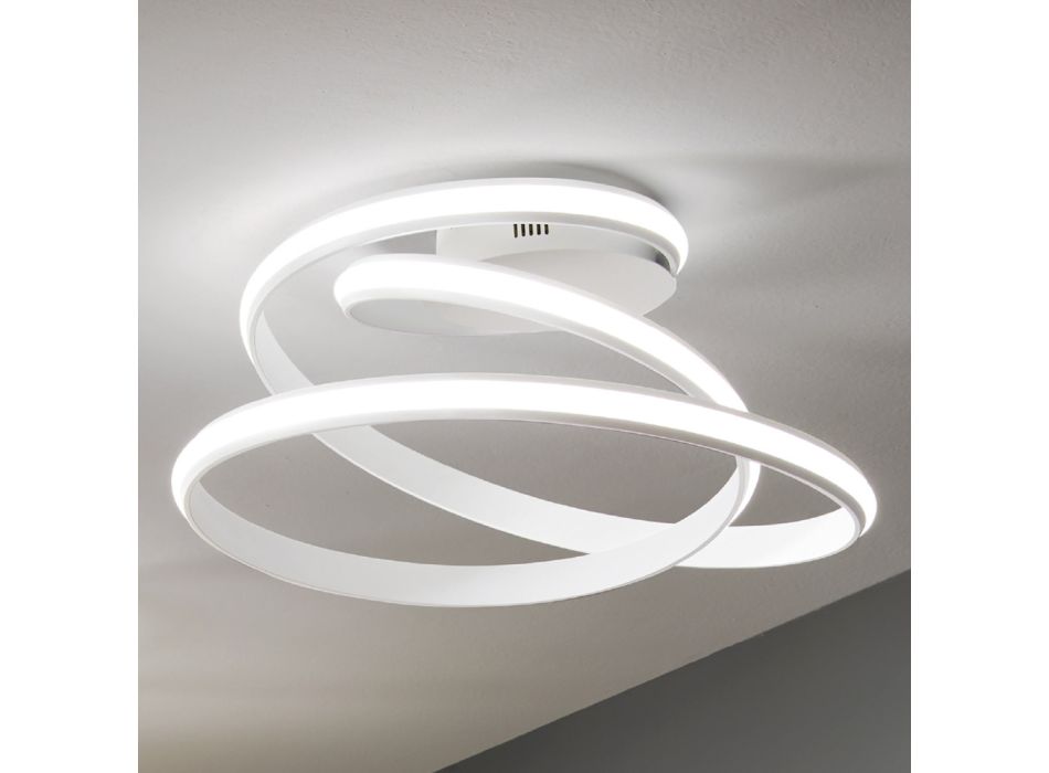 Plafoniera LED din metal vopsit in alb cu design modern - Rivolta Viadurini