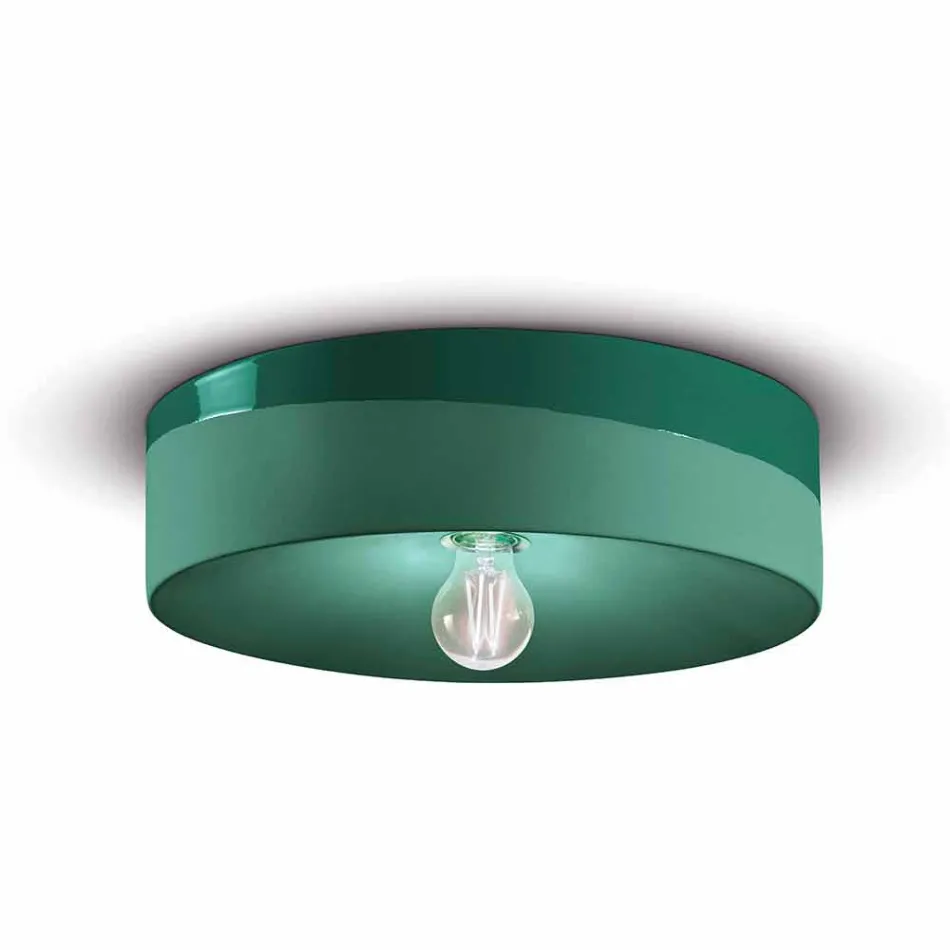 Plafonier circular în ceramică colorată fabricată în Italia - Ferroluce Pi Viadurini