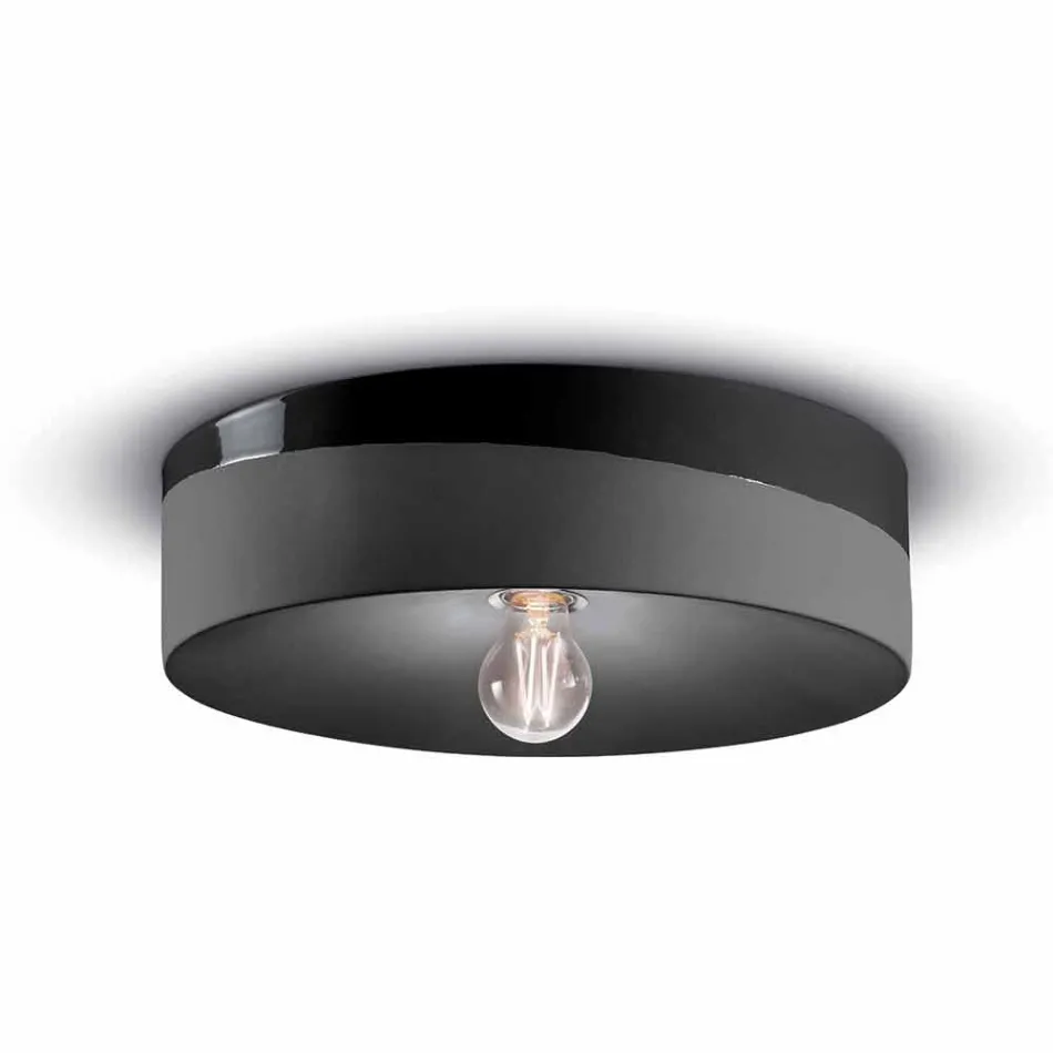 Plafonier circular în ceramică colorată fabricată în Italia - Ferroluce Pi Viadurini