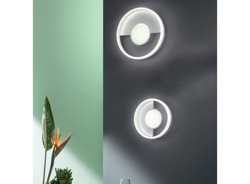 Aplică LED din metal cu difuzor perimetral - Carmelino Viadurini
