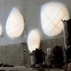 Aplica de perete din metal și design Lycra alb în 3 dimensiuni - frunziș Viadurini