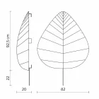 Aplica de perete din metal și design Lycra alb în 3 dimensiuni - frunziș Viadurini