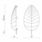 Aplica de perete din metal și design Lycra alb în 3 dimensiuni - frunziș Viadurini