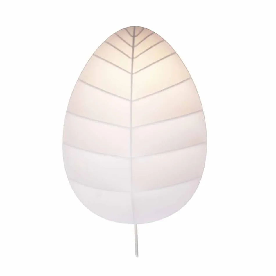 Aplica de perete din metal și design Lycra alb în 3 dimensiuni - frunziș Viadurini