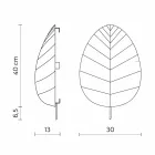Aplica de perete din metal și design Lycra alb în 3 dimensiuni - frunziș Viadurini