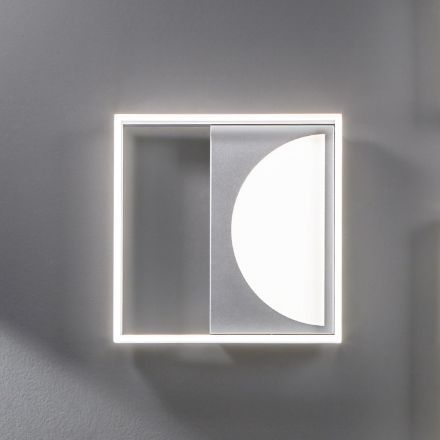 Plafoniera LED din Metal Argintiu cu Difuzor Perimetral - Arco Viadurini
