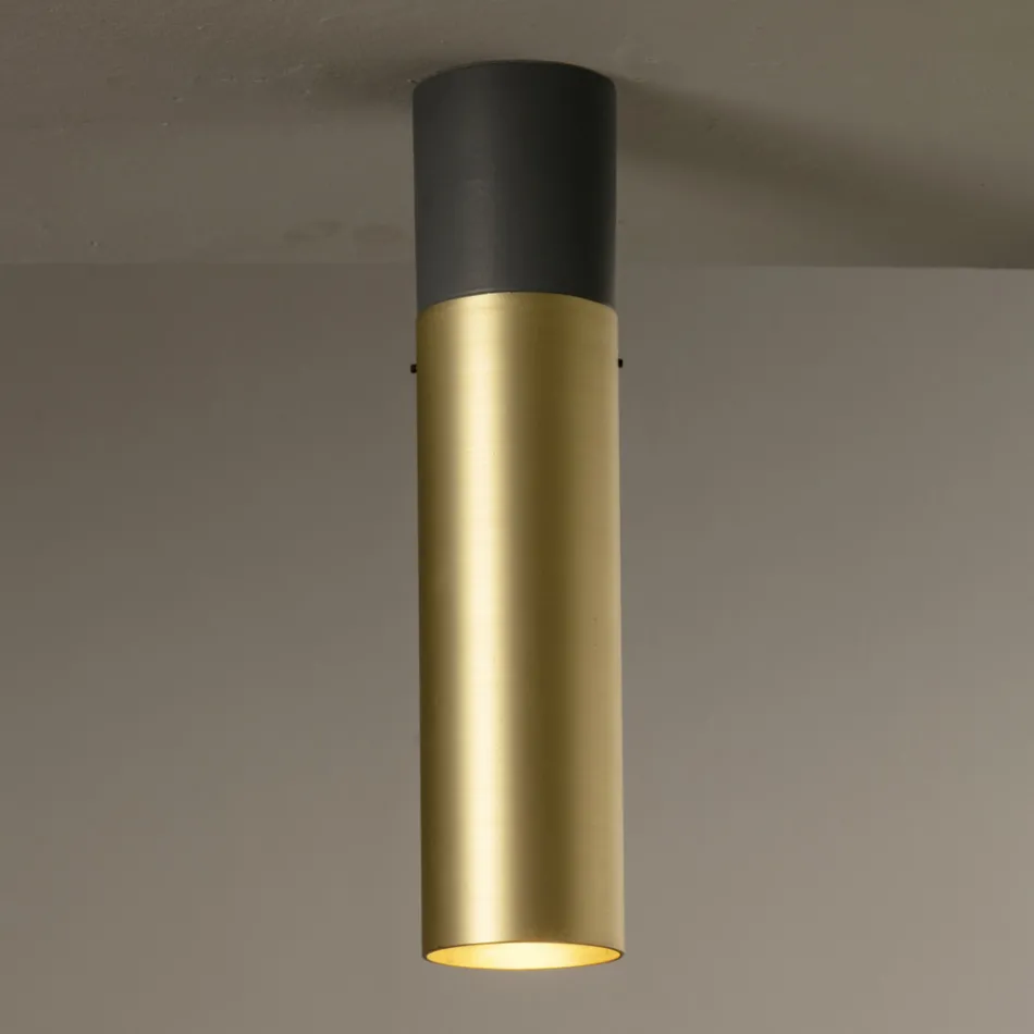 Lampă de tavan artizanală din ceramică și alamă Made in Italy - Toscot Match Viadurini